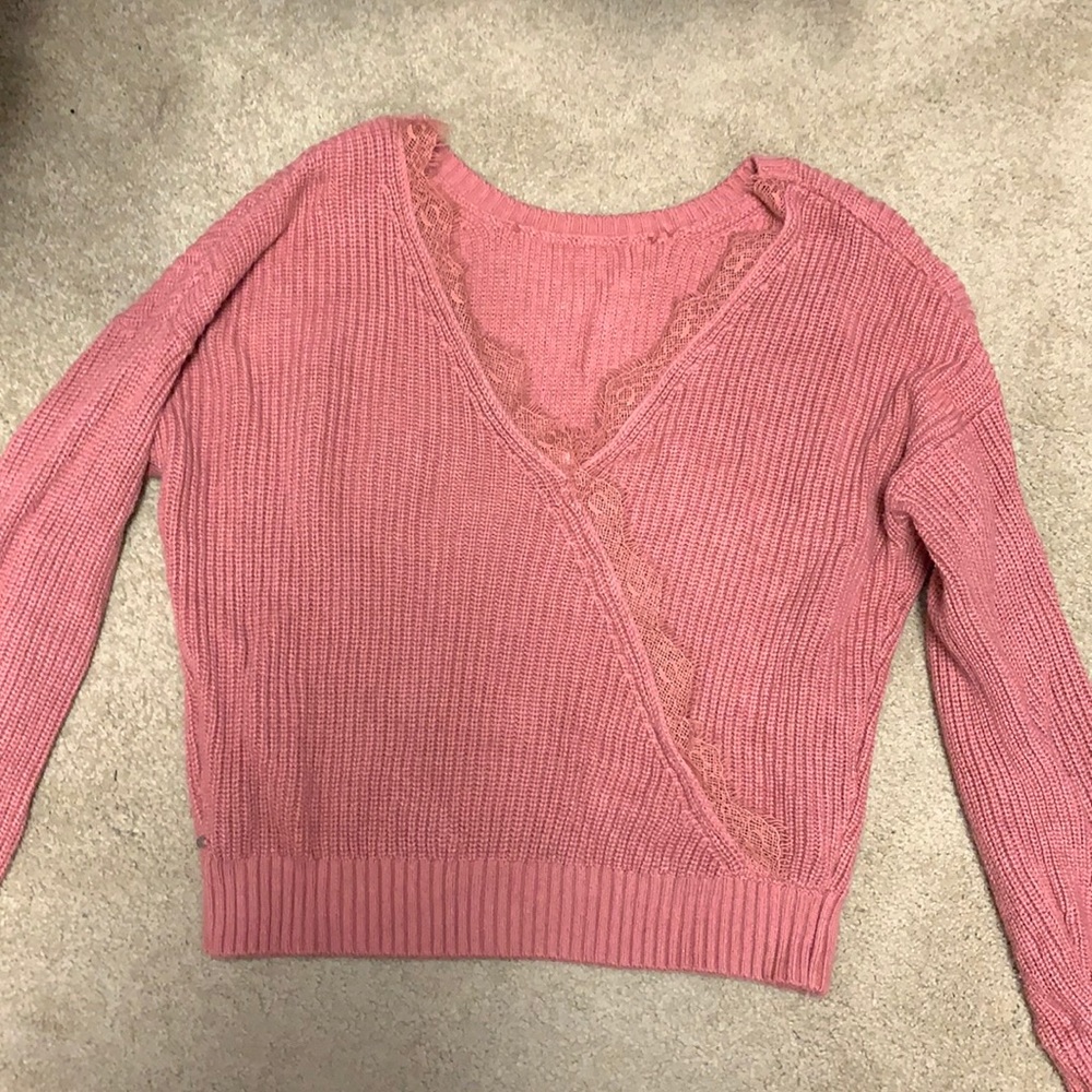 Pink Lacey Long Sleeve Top